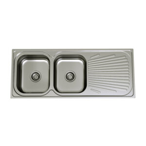 Deluxe Double Bowl sink with a drainer