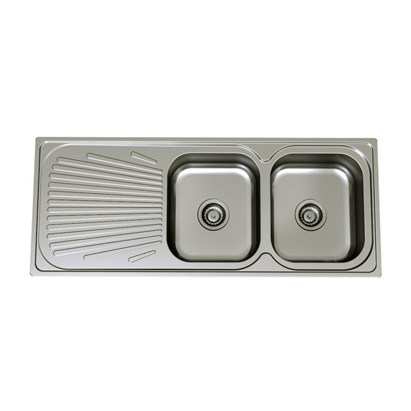 Deluxe Double Bowl sink with a drainer