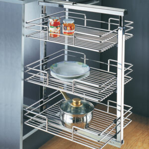 Mini pantry 3-level basket organiser for kitchen