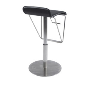 Stainless steel bar chair with black seat