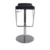 Kitchen counter bar chair made from stainless steel material with black seat
