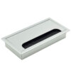 Rectangular aluminium cable grommet with brush insert closed view