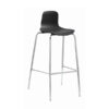 Bar chair with stainless steel frame and black seat