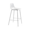 Stainless steel bar chair with white seat