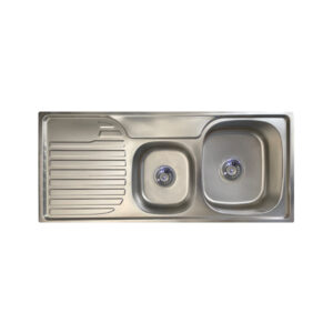 Stainless steel kitchen sink 1160x500mm with drainer board