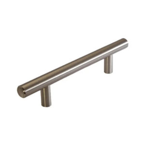 Solid stainless steel bar handle, 12mm diameter, for kitchen and bedroom cupboards