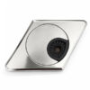 Angled metal cable grommet for corner desk cable management