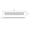 Black aluminium vent 500mm x 80mm dimensions drawing