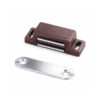 brown magnetic cabinet catch with separate metal strike plate