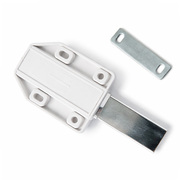 white push to open cabinet latch with magnetic plate