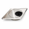 Metal angled cable grommet with rotating cover and brush insert