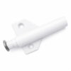 White heavy duty magnetic push catch with wing mount brackets and metal strike plate