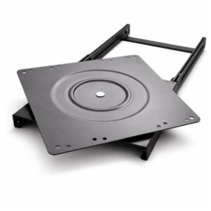 Pull out swivel base 320mm black angled view with sliding mechanism