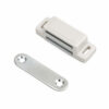white magnetic cabinet door catch with metal plate