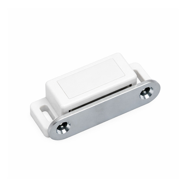 white magnetic catch for cupboard and cabinet doors