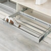 pull out aluminium shoe rack installed in wardrobe cabinet