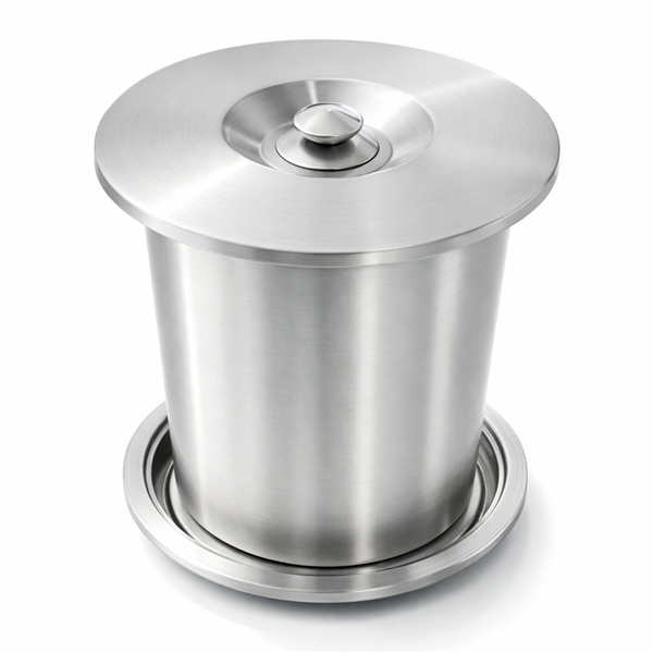 Complete stainless steel counter bin 12L with lid and removable inner bucket