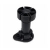 Black plastic kitchen base adjuster leg showing top adjustment mechanism and mounting base