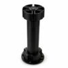 Black plastic kitchen base adjuster leg showing top adjustment mechanism and mounting base
