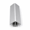 Front profile of fixed 90 degree plinth corner connector for kitchen kickplates