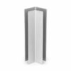 Fixed 90 degree silver plinth corner connector showing internal and external corner applications