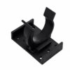 Black plastic clip for attaching wooden kitchen plinths to adjustable cabinet legs