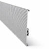 Silver plinth kickplate 150mm with decorative ribbed finish for kitchen cabinetry