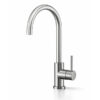 Stilino Capri stainless steel kitchen mixer tap with single lever and curved spout