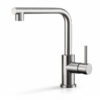Stilino Verona stainless steel kitchen mixer tap with a round end spout and single lever control