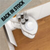 Motion Peanut Corner Swing Trays with back in stock banner in corner kitchen cabinet