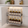 Grace Basket Aluminium pull out drawers in modern white kitchen cabinet