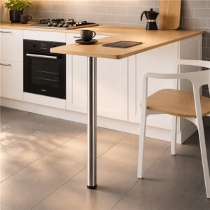 60mm kitchen counter leg supporting wooden breakfast bar