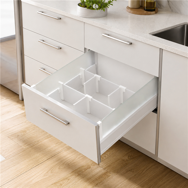 Elite 7 kitchen drawer organiser with dividers for pantry storage