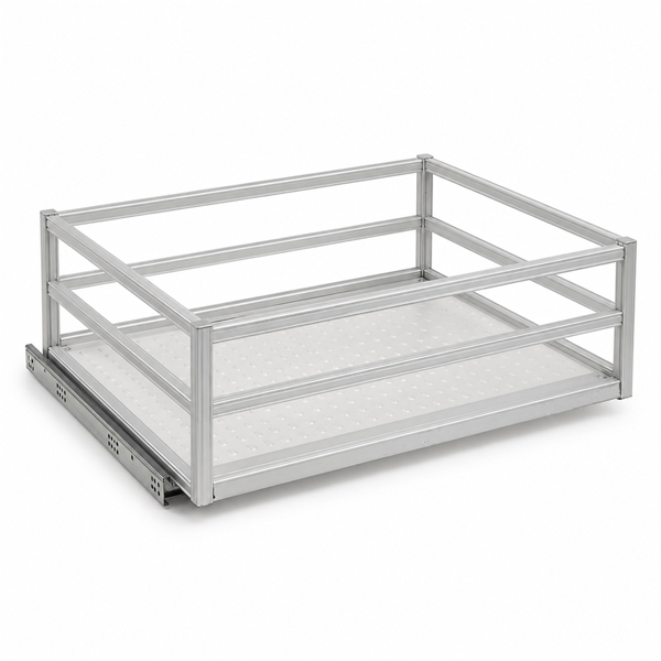 Aluminium kitchen pull out drawer with soft motion full extension slides