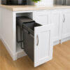 La Cucino Bottom Bin 300mm 34L pull-out waste bin installed in a white kitchen cabinet with soft-close door