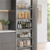 Luxe Glass Grace 500mm glass baskets in tall modern kitchen cupboard