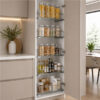 Luxe Glass Grace 500mm pull out glass baskets in tall modern kitchen pantry