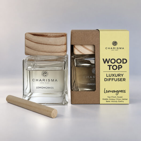 Charisma Lemongrass luxury diffuser with natural wooden top and gift box