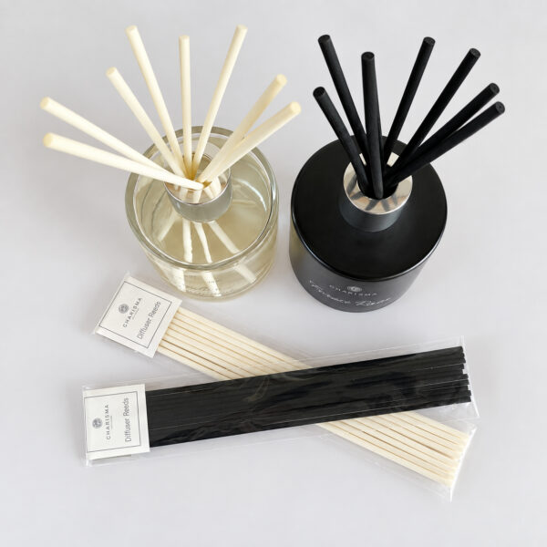 Charisma replacement diffuser reeds in black and natural colours for reed diffusers