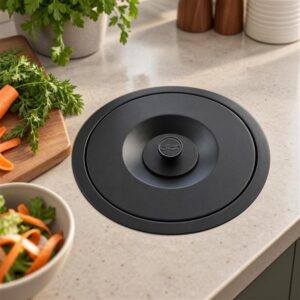 STAINLESS STEEL BLACK COUNTER BIN LID 265MM